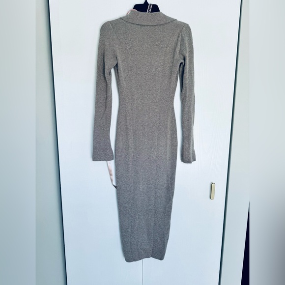 House of CB Yvette long sleeves button up sweater midi dress beige - Picture 8 of 17